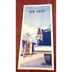 1956 Atlantic Refining Co. Arco Gasoline New Jersey Road Map